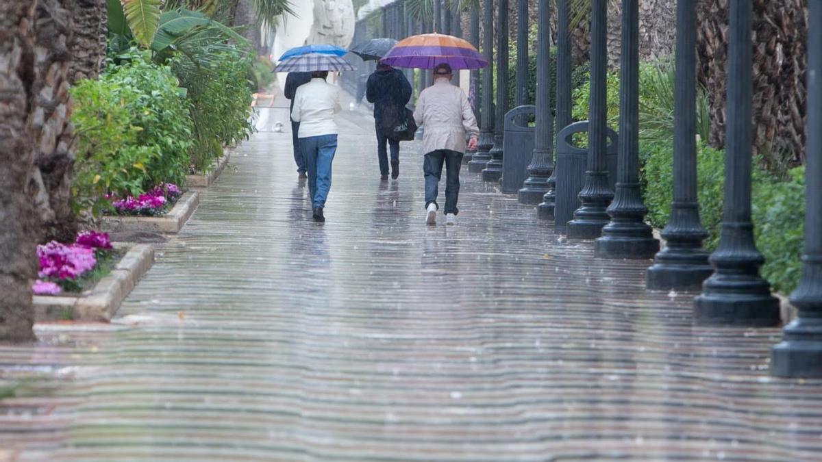 Los paraguas estuvieron muy presentes en Alicante.