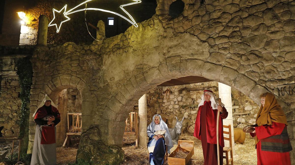 Una escena del pessebre vivent de Castell d'Aro.