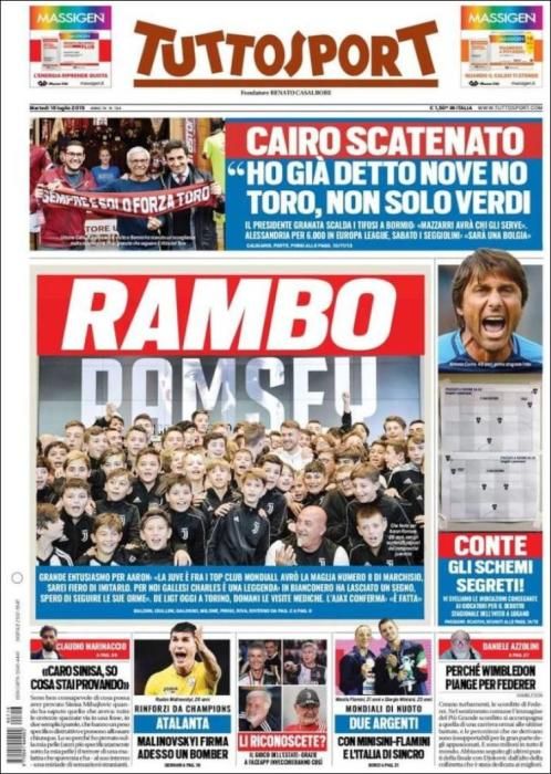 Portada TUTTOSPORT martes 16 julio 2019