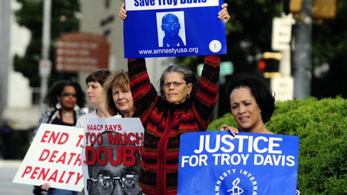 Protesta contra la pena de muerte de Troy Davis.