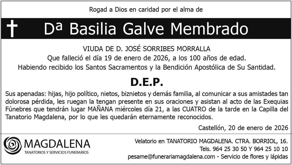Dª Basilia Galve Membrado