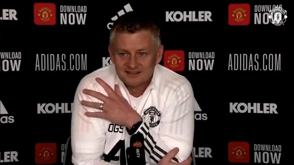 Solskjaer, en rueda de prensa