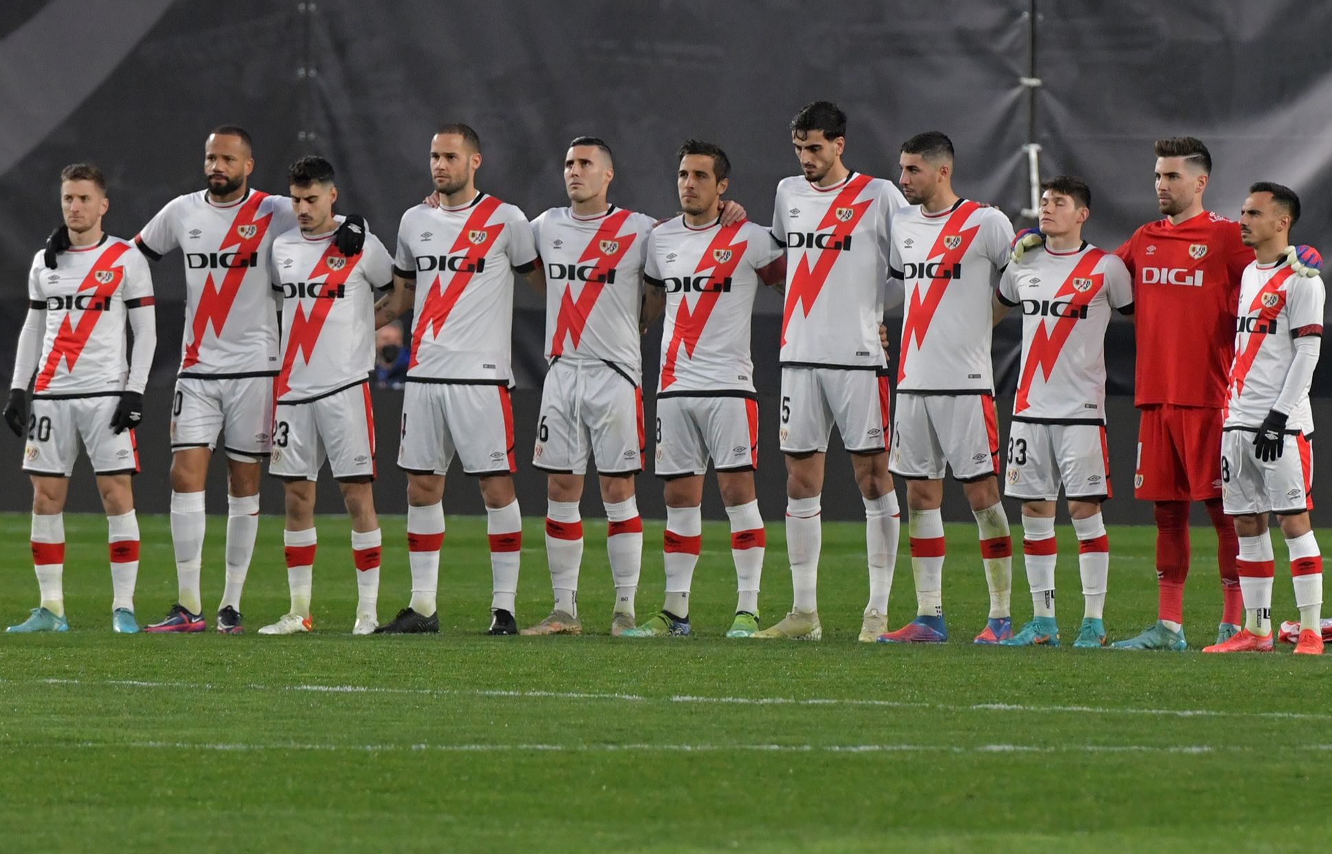 El Rayo Vallecano en su partido de liga ante el Madrid