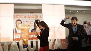 Arrimadas i Rivera, eufòrics amb els resultats electorals del 27-S.