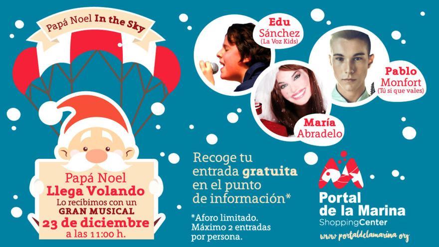 Papá Noel aterrizará el día 23 en C.C. Portal de la Marina