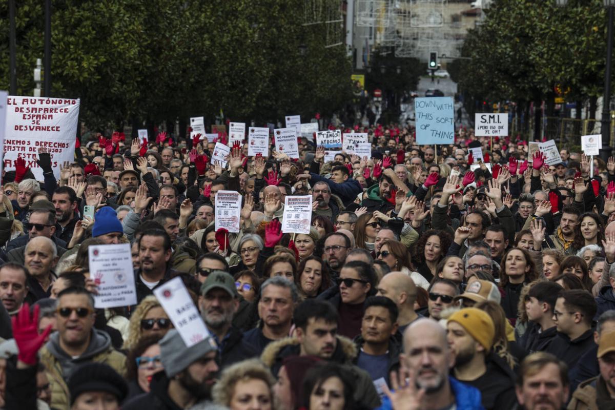 Manifestación de trabajadores autónomos, en noviembre.