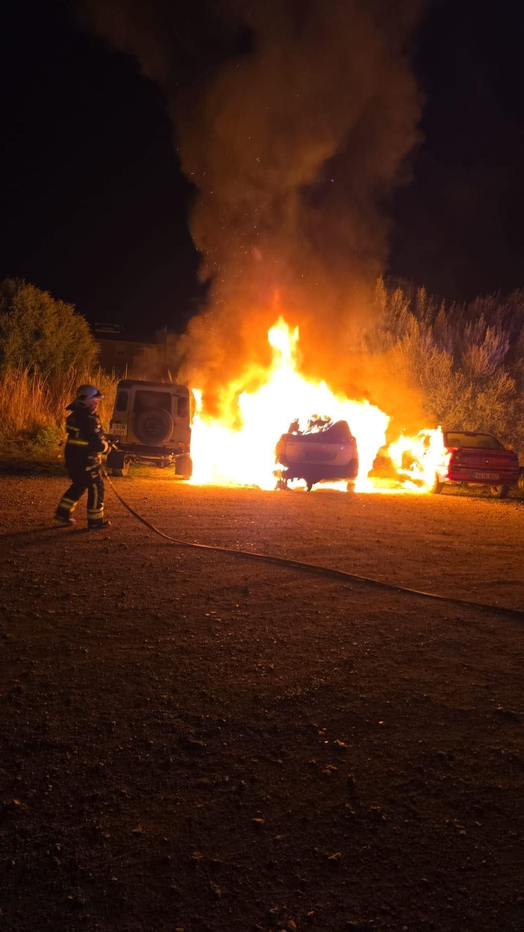 Incendio de coches en Alcúdia