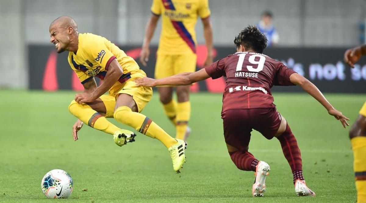 Rafinha, durante una acción del Vissel Kobe-Barça del pasado sábado