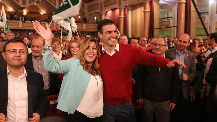 Susana Díaz y Pedro Sánchez, en un acto en Torremolinos en 2015.