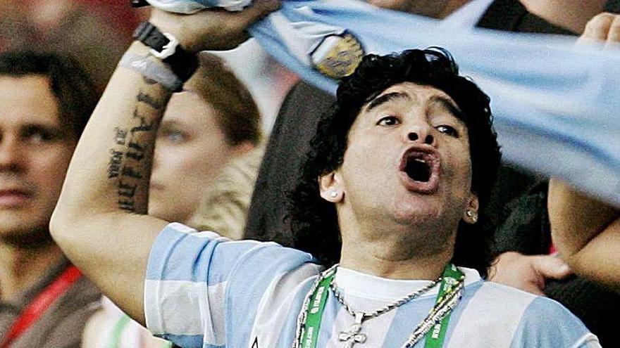 Una imagen de Maradona con la camiseta de la selección de Argentina