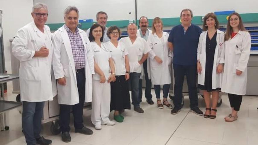 El equipo del servicio de Farmacia del hospital Francesc de Borja de Gandia.