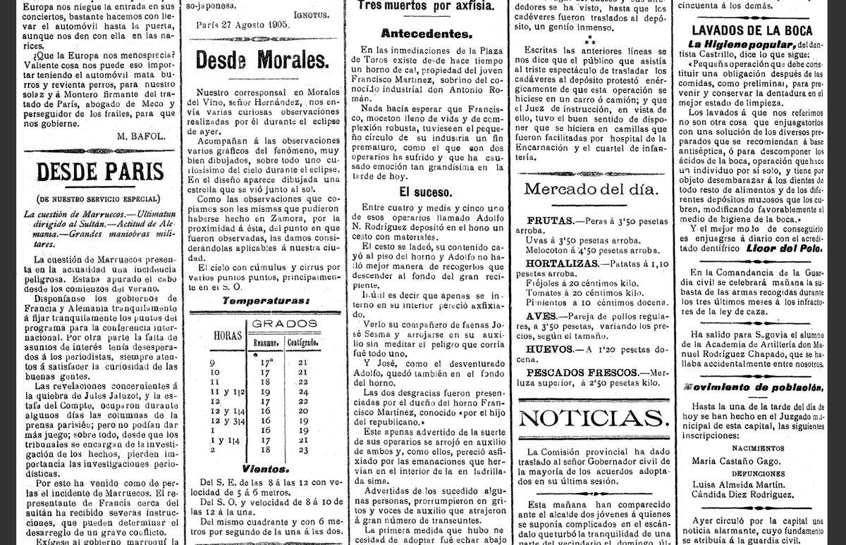 Crónica desde Morales del Vino del corresponsal el señor Hernández.