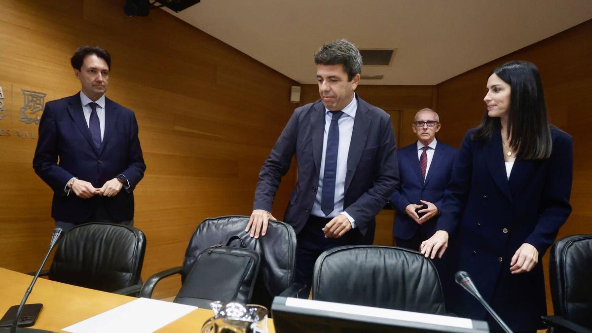 Comparecencia de Carlos Mazón en la comisión de investigación de la dana en las Corts, el pasado noviembre.