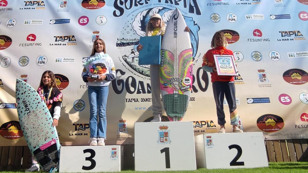 Podio de la categoria Sub 14 femenina.