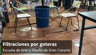 Dos gotas y la Escuela de Arte vuelve a inundarse: "Llueve dentro de las clases"