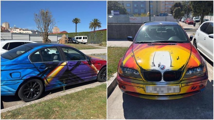El coche más colorido de A Coruña: un BMW que parece salido de un cómic