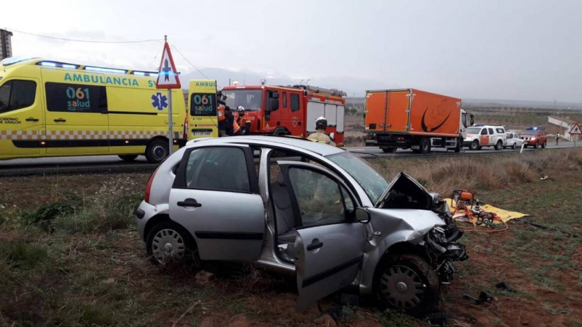 Muere una conductora de 74 años en un choque en la N-234, en Cervera