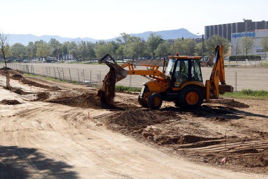 Obres del nou pulmó verd d'Igualada