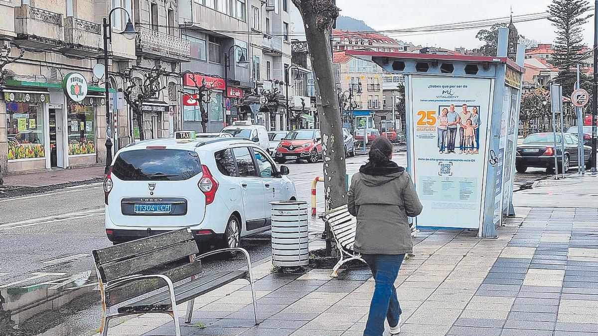 Parada de taxis en Cangas.