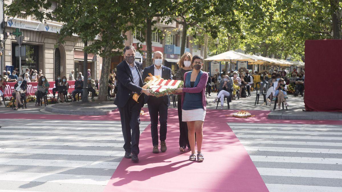 Imatge d&#039;arxiu de l&#039;acte institucional de la Diada a Manresa el 2021