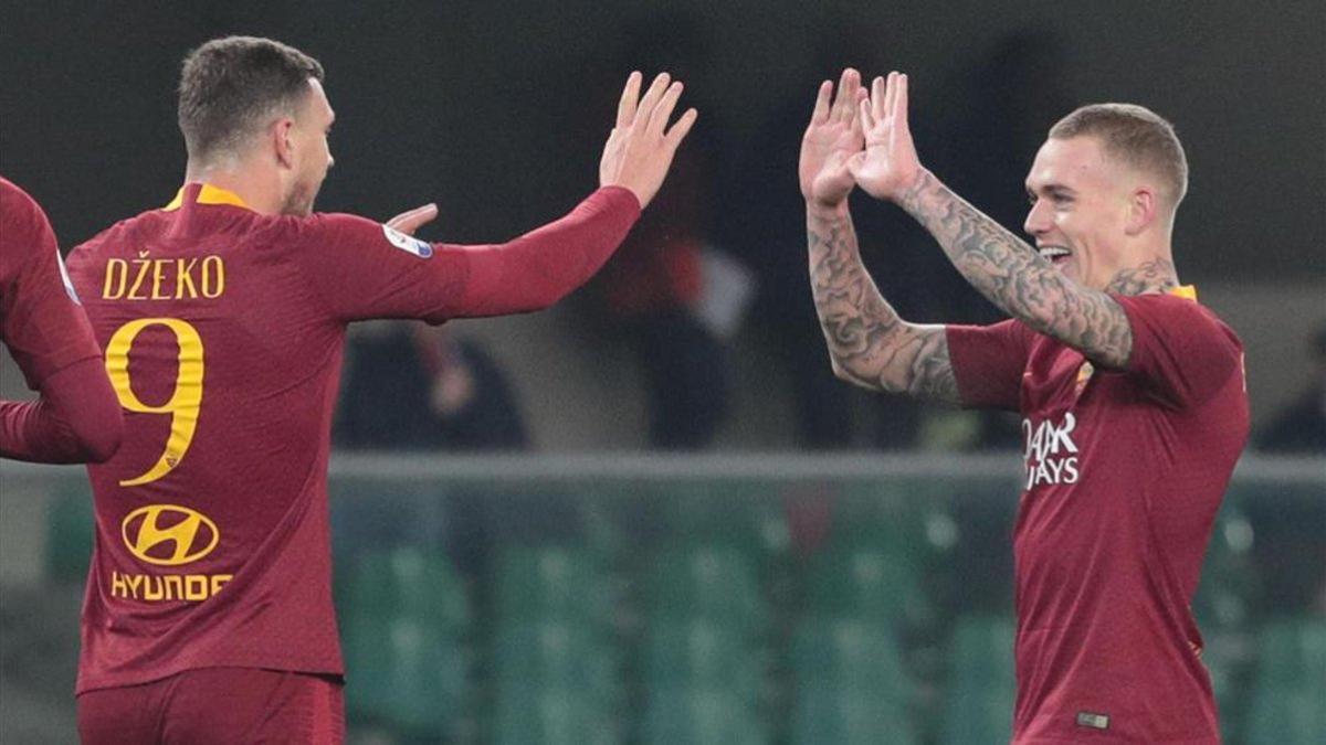 Dzeko firmó el segundo gol de la Roma ante el Chievo Verona