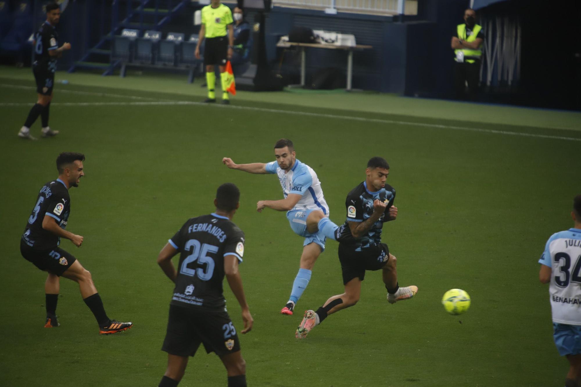 Partido de la Liga Smartbank entre el Málaga CF y el Almería