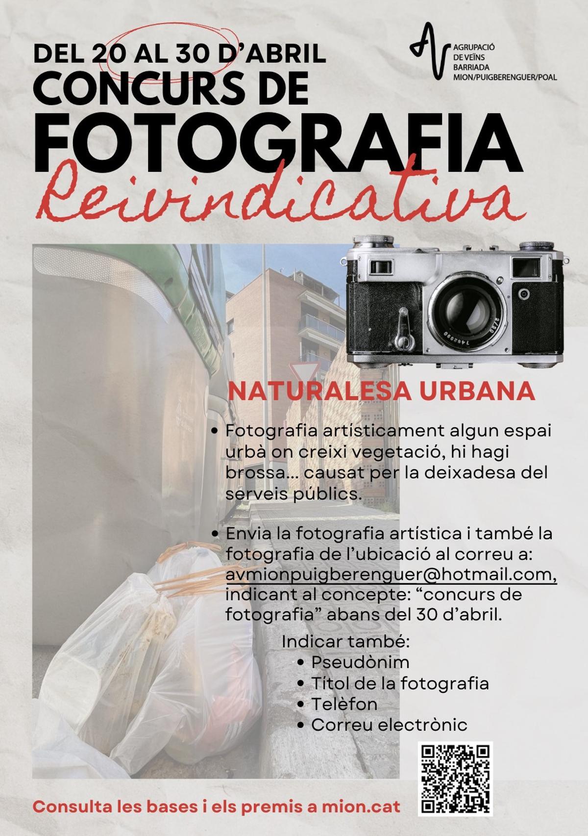 Cartell del concurs organitzat per l'associació de veïns