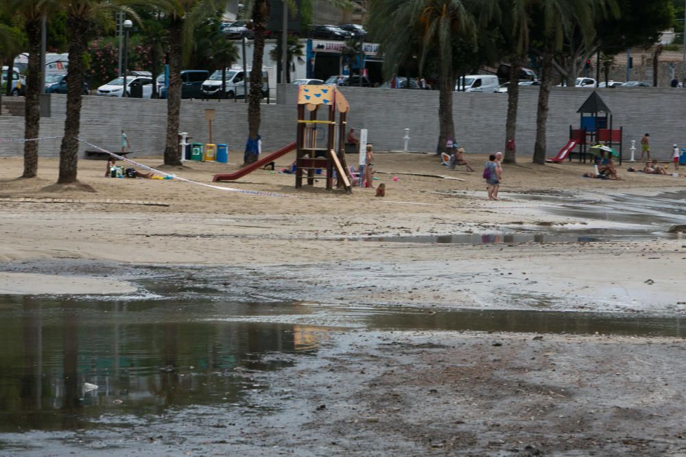 Daños en la playa de la Albufereta