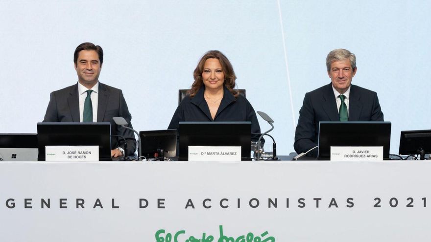 José Ramón de Hoces, Marta Álvarez y Javier Rodríguez-Armas, la cúpula de El Corte Inglés. | // FDV