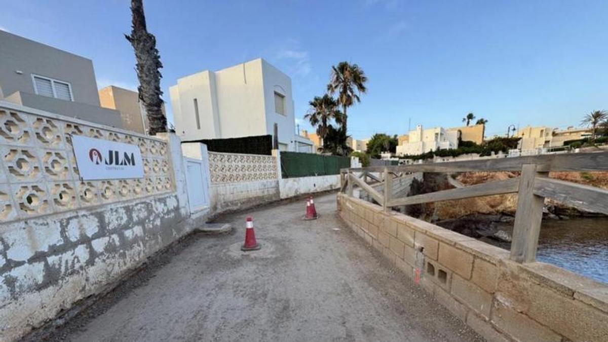 Obras en el Sendero Azul de Cabo de Palos en Cartagena