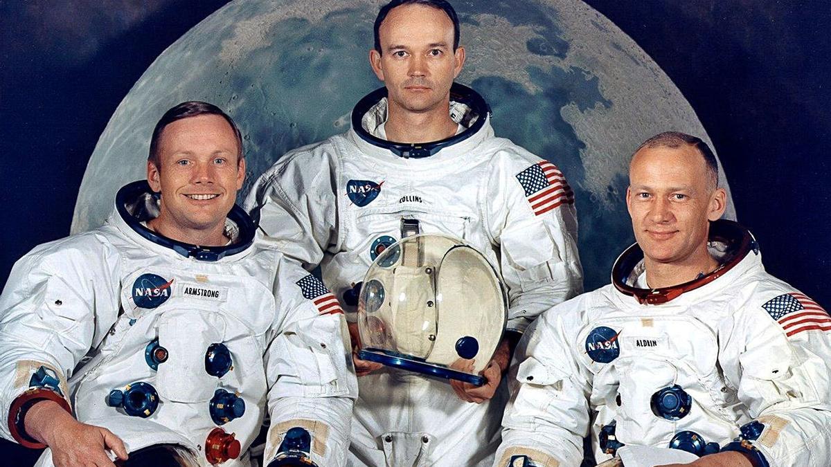 De izquierda a derecha, Neil Armstrong, Michael Collins y Edwin Aldrin en julio de 1969. | | REUTERS