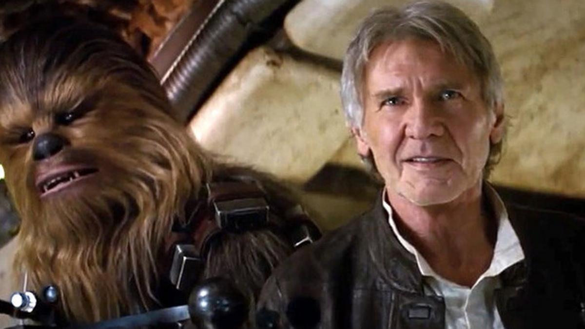 Harrison Ford y Chewbacca, en una escena del filme.