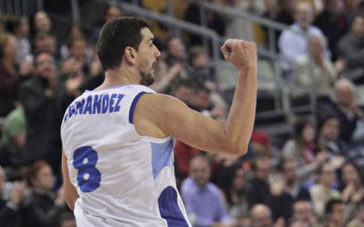 Jesús Fernández tras anotar un triple.