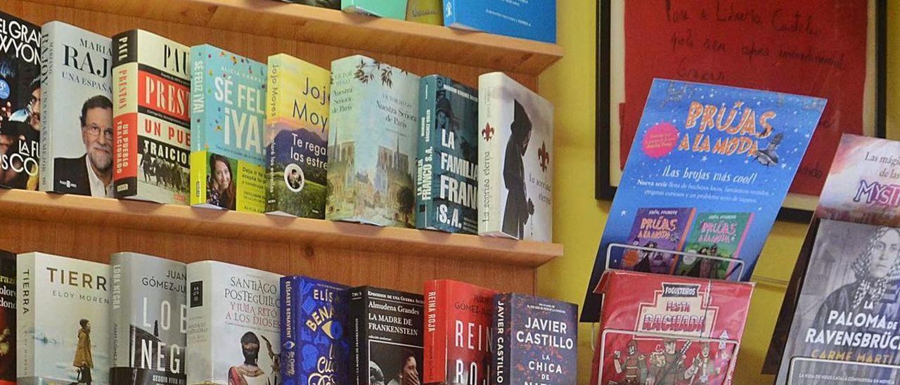 Amancio Gondar, en el interior de la librería que regenta en A Illa.