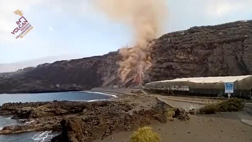 La lava del volcán de La Palma alimenta la fajana