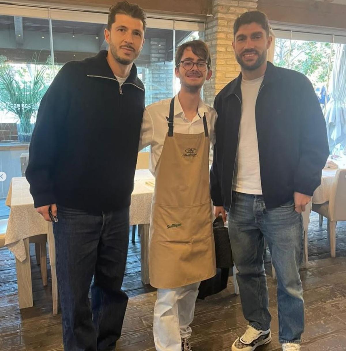 Guido y Unai Núñez en la comida