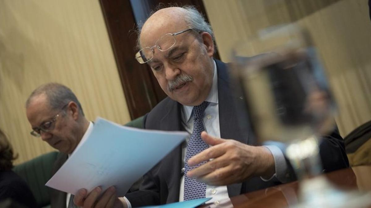 Andreu Mas-Colell presenta en comisión parlamentaria el presupuesto de su departamento, el pasado 19 de enero.