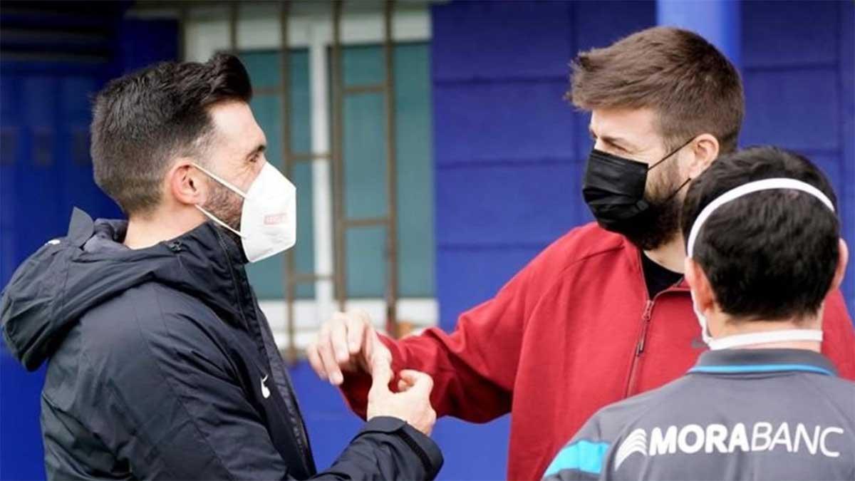 Sarabia, junto a Piqué hoy en Barcelona