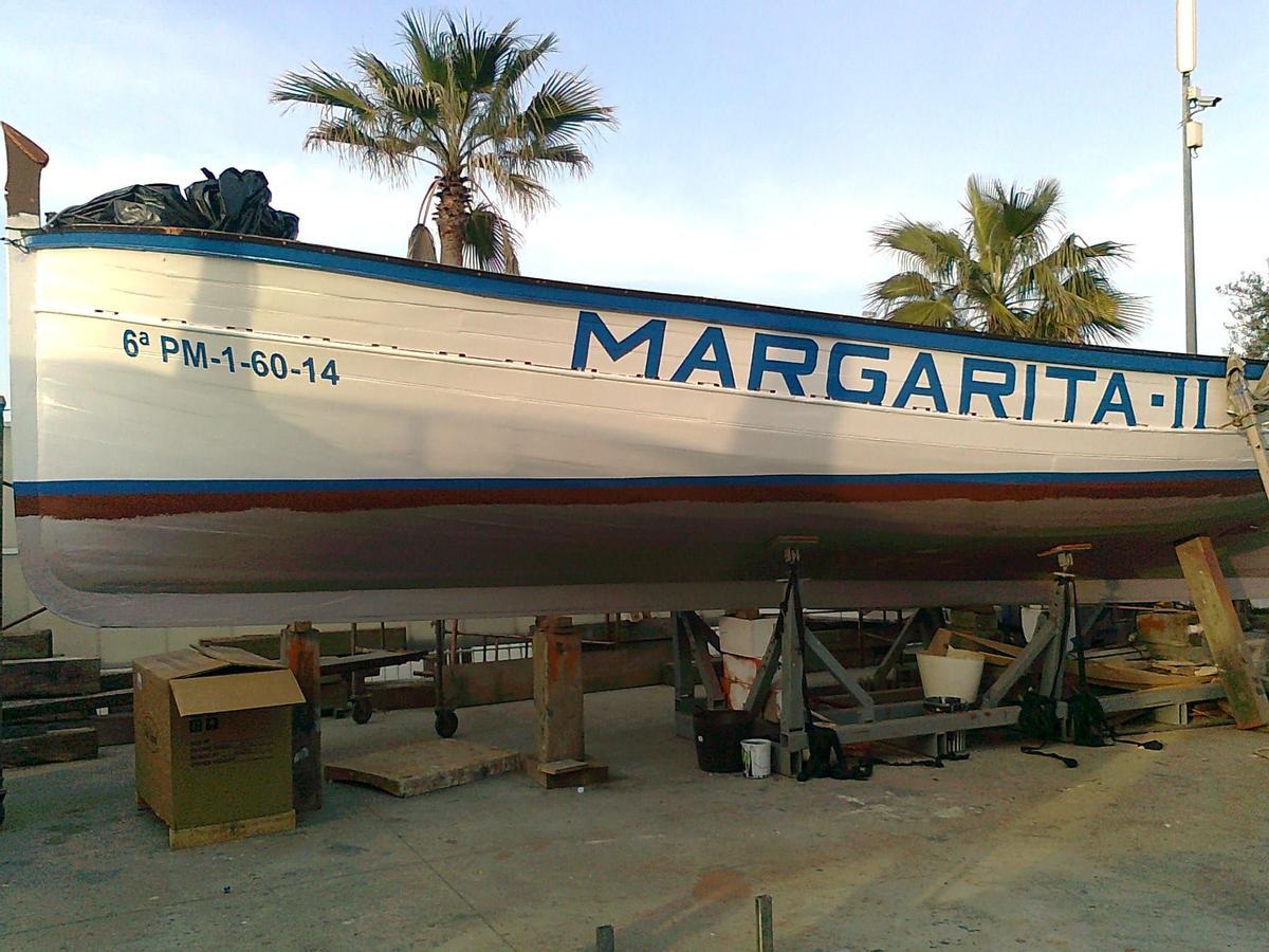 Imagen del 'llaüt' Margarita II antes de su destrucción.