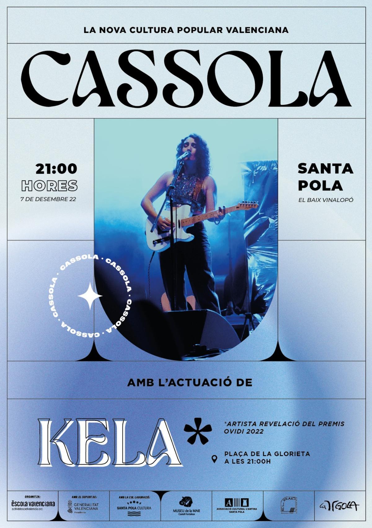 Cartel del concierto de Kela en la primera edición de &quot;Cassola&quot;.