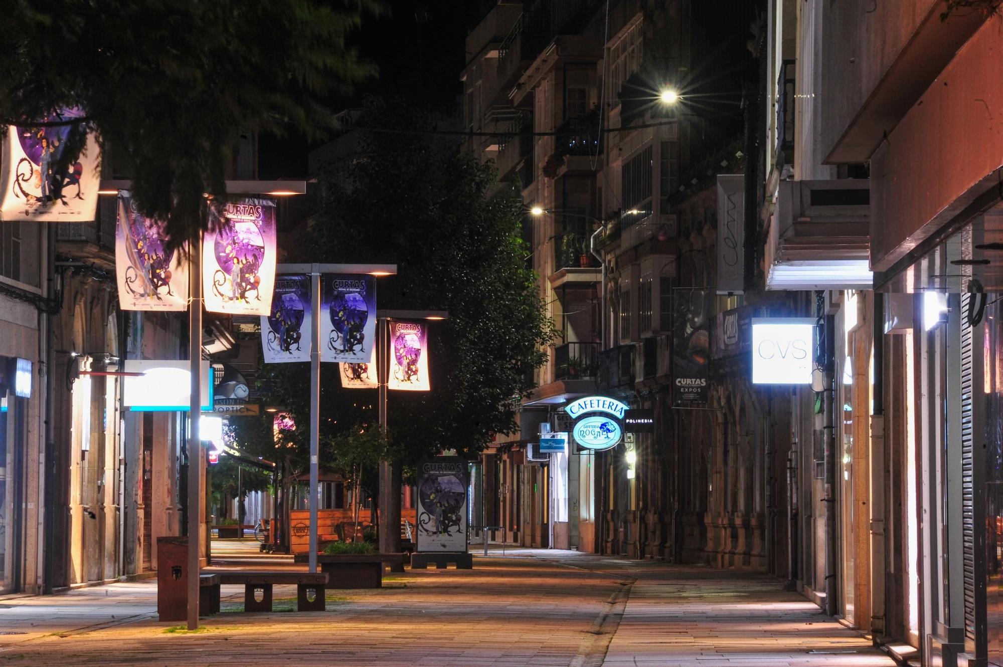 Así estaban las calles de Vilagarcía de Arousa este lunes.