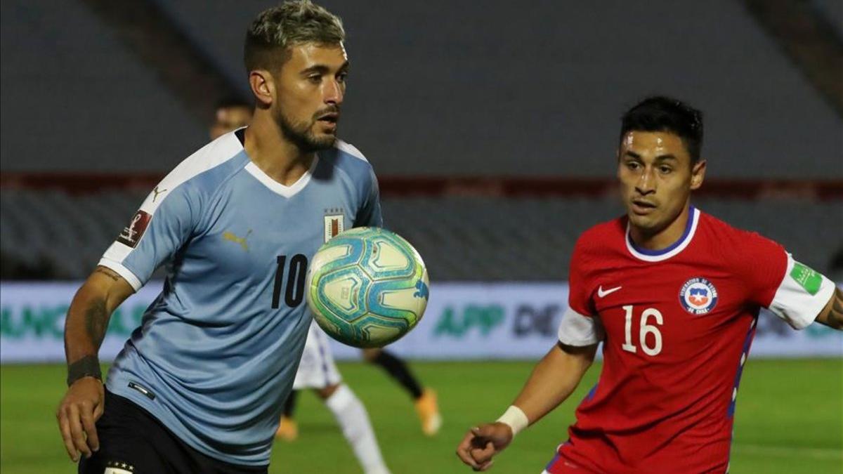 Giorgian de Arrascaeta es titular en la selección de Uruguay