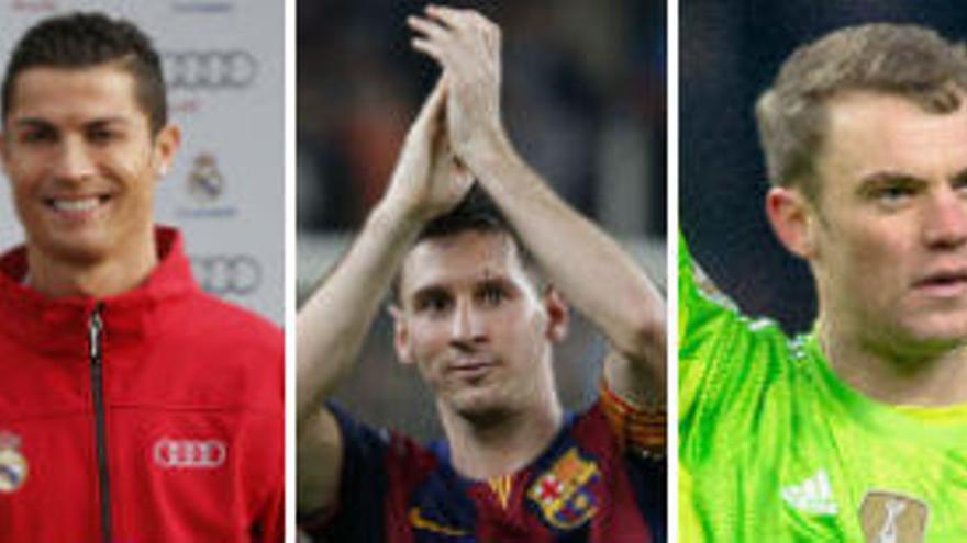 Cristiano Ronaldo, Lionel Messi i Neuer, finalistes a la Pilota d&#039;Or