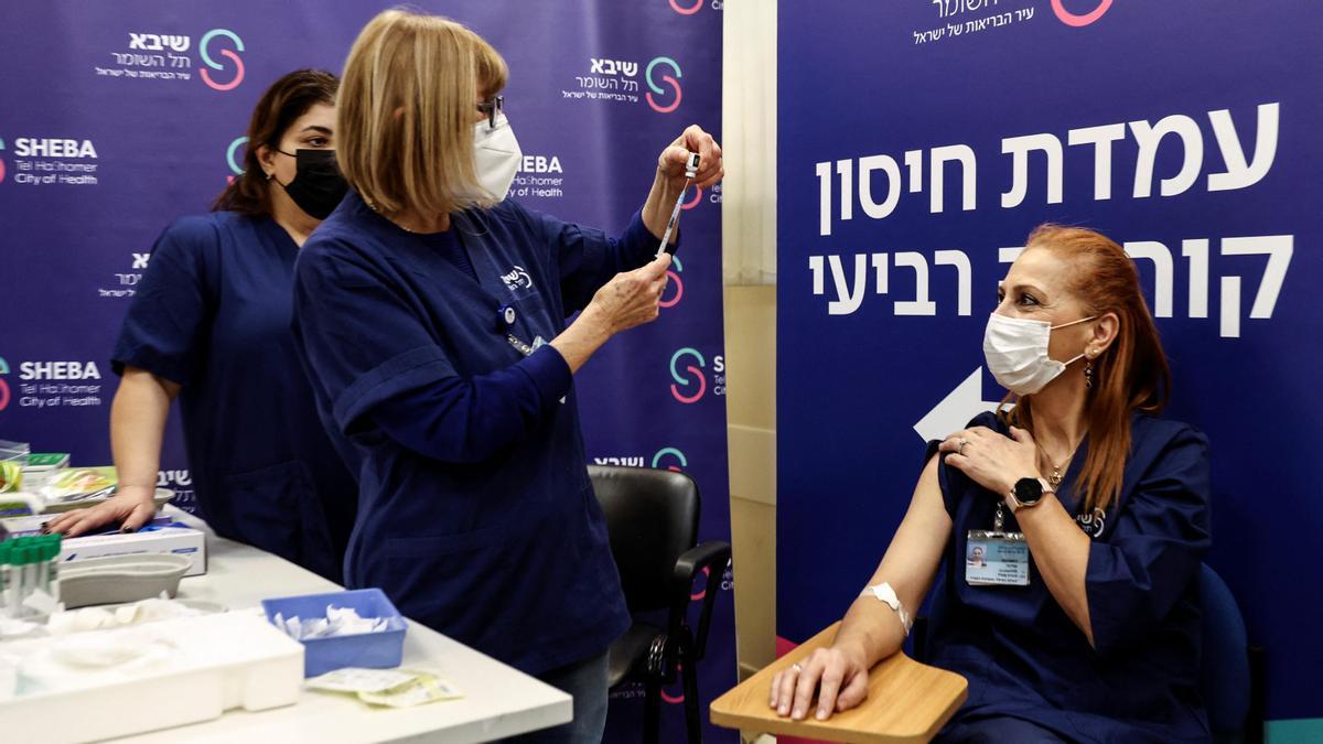 Un punto de vacunación contra el coronavirus en Israel.