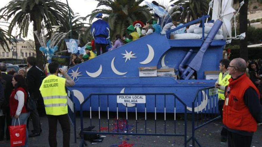 La carroza que atropelló al niño en la pasada Cabalgata de Reyes de la capital.