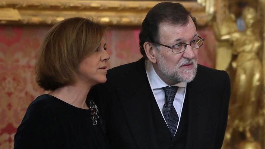 Cospedal y Rajoy, el pasado viernes, en los actos de la Pascua Militar.