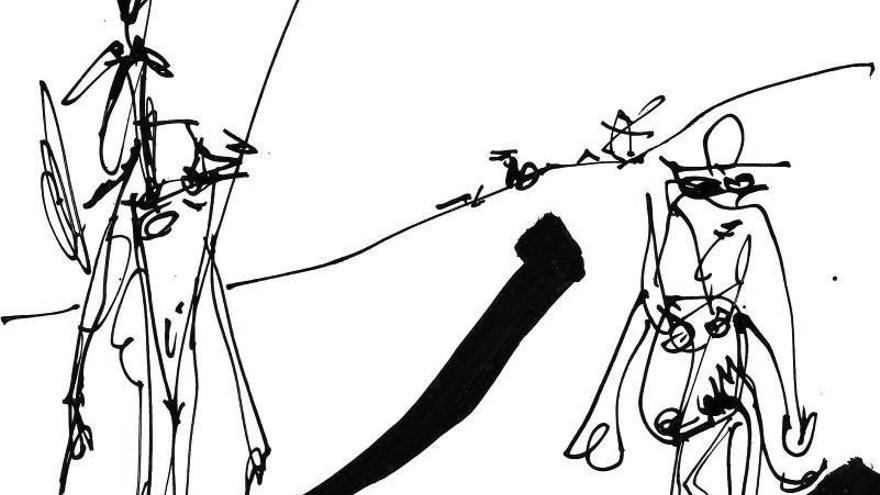 Dibujo de Antonio  Saura sobre el ‘Quijote’.  |