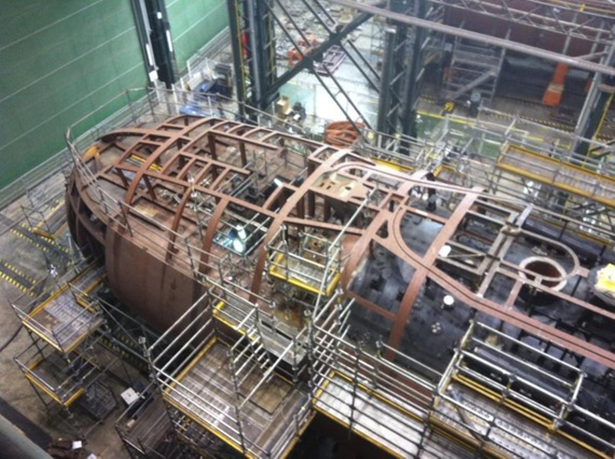 Construcció del submarí S-81, a la drassana de Navantia a Cartagena, en una imatge d’arxiu. Construcció del submarí S-81, a la drassana de Navantia a Cartagena, en una imatge d’arxiu.