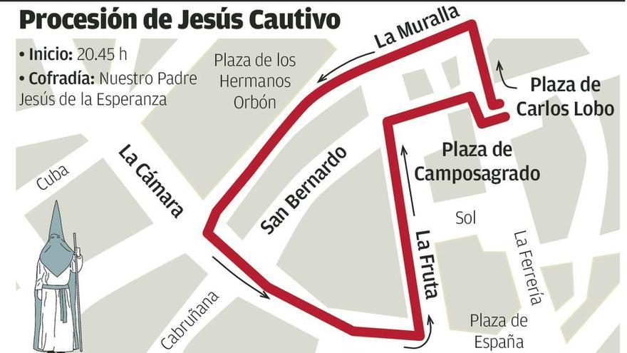 La previsión de lluvia amenaza la procesión de Jesús Cautivo