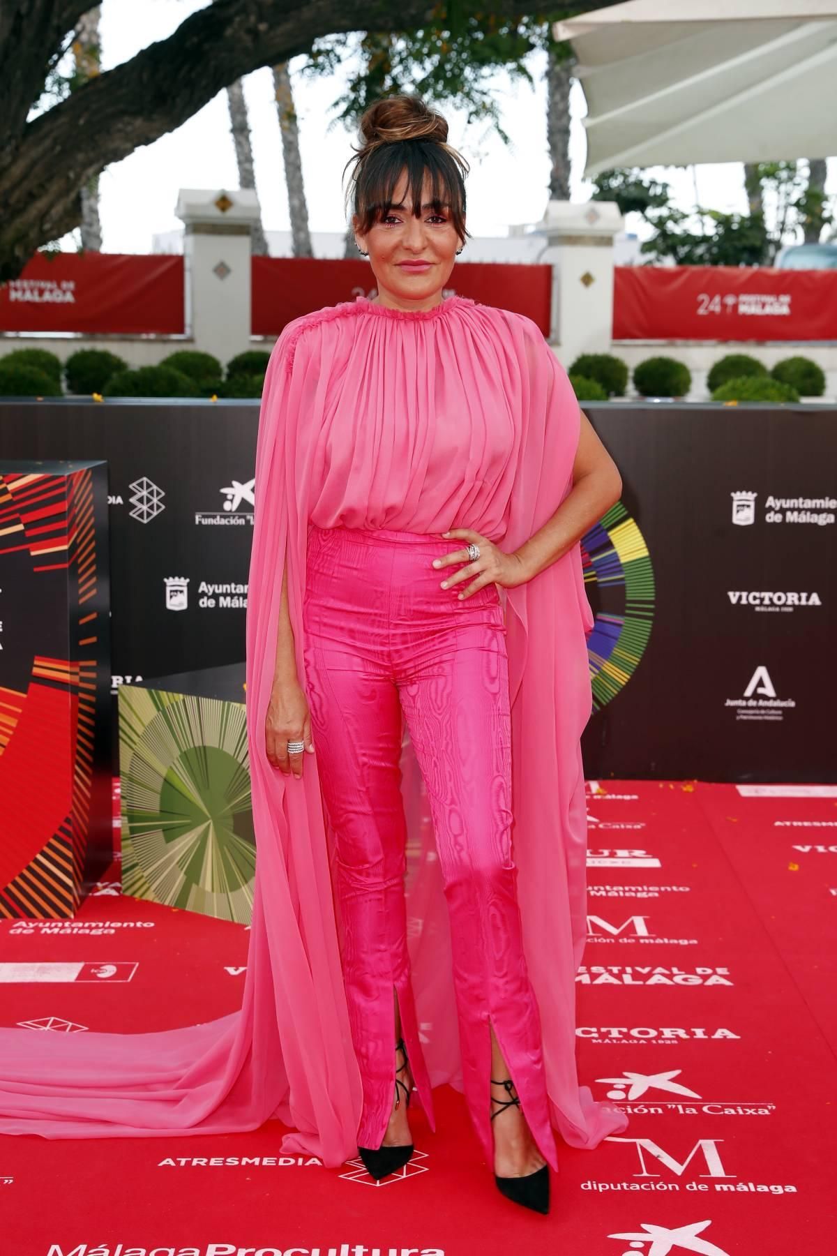 Candela Peña con un conjunto de Redondo Brand en el Festival de cine de Málaga